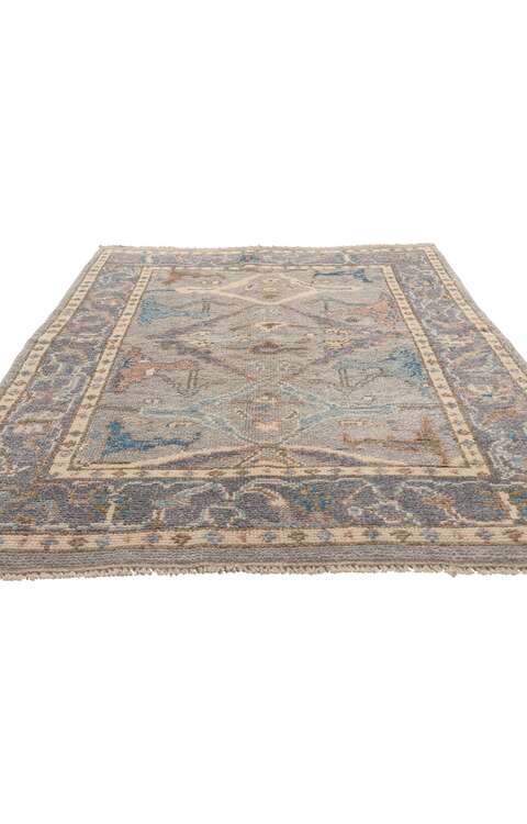 4 x 7 Earth-Tones Modern Oushak Rug 81001