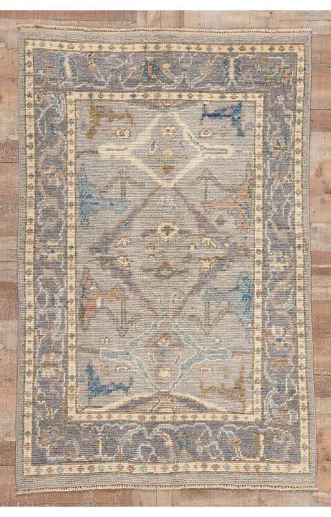 4 x 7 Earth-Tones Modern Oushak Rug 81001