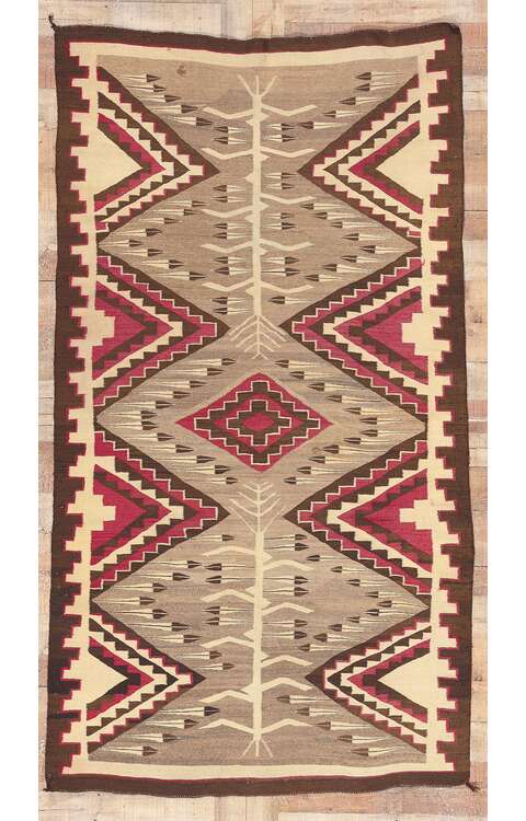 4 x 8 Antique Crystal Navajo Pictorial Rug 78560