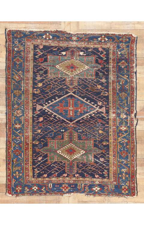 5 x 6 Antique Persian Serapi Rug 78541