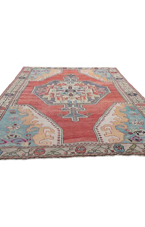 5 x 7 Vintage Turkish Oushak Rug 53865