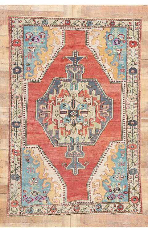 5 x 7 Vintage Turkish Oushak Rug 53865