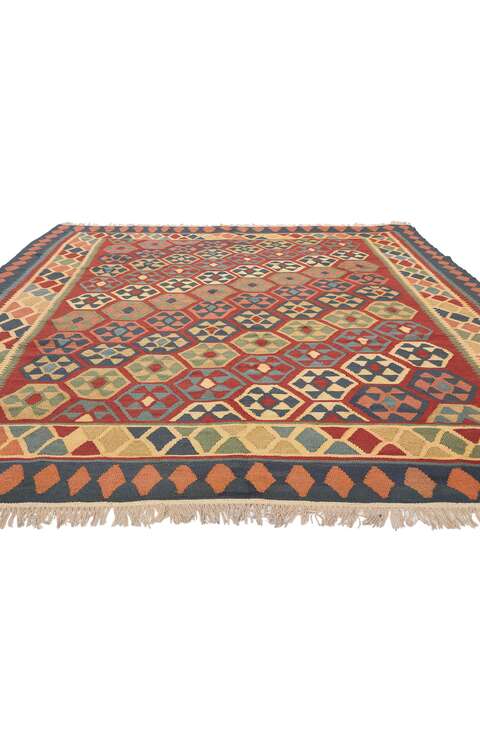 7 x 9 Vintage Persian Tribal Shiraz Kilim Rug 61232