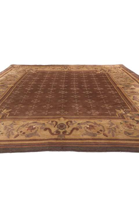 8 x 10 Earth-Tone Vintage Tibetan Rug 78458