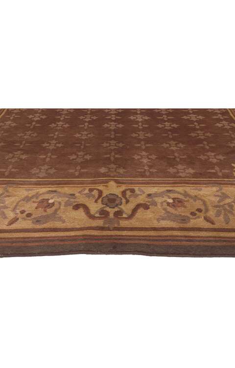 8 x 10 Earth-Tone Vintage Tibetan Rug 78458