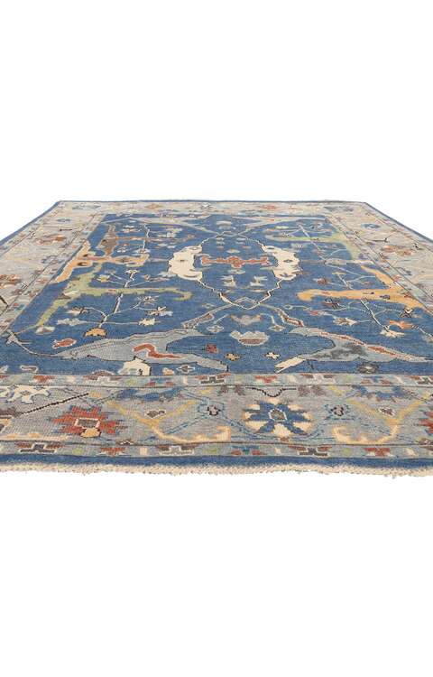 8 x 10 Modern Blue Oushak Rug 80990