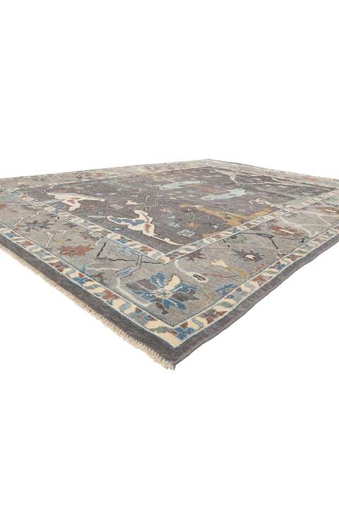 9 x 12 Earth-Tone Modern Oushak Rug 80991