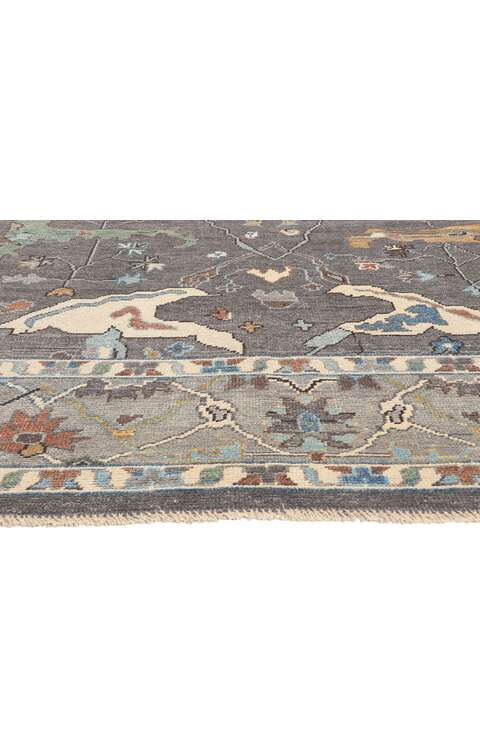9 x 12 Earth-Tone Modern Oushak Rug 80991