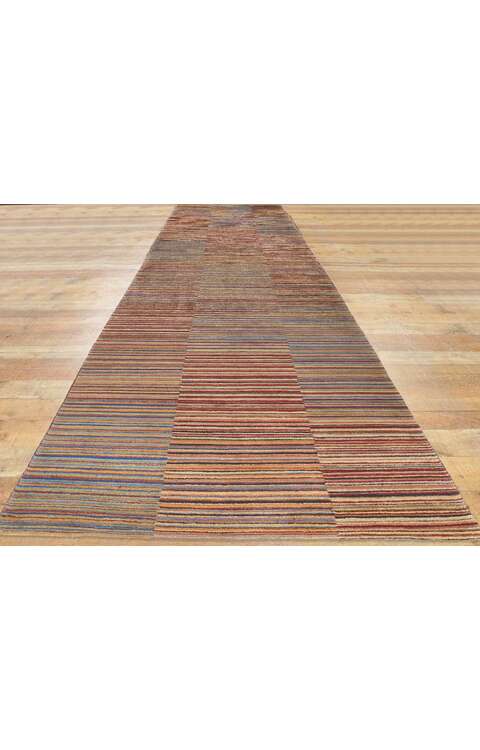 3 x 17 Colorful Striped Tibetan Runner Rug 78534