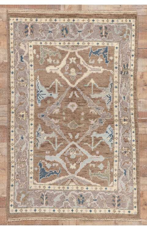 4 x 7 Brown Modern Oushak Rug 81003